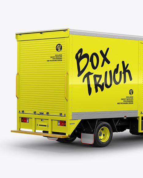 Box Truck Mockup - Back Half Side View