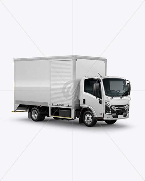 Box Truck Mockup - Half Side View