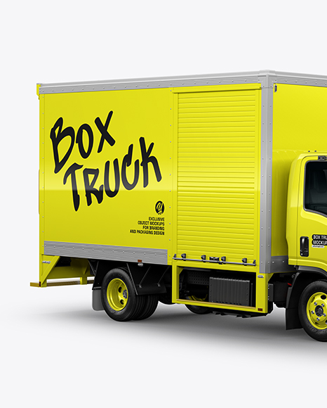 Box Truck Mockup - Half Side View
