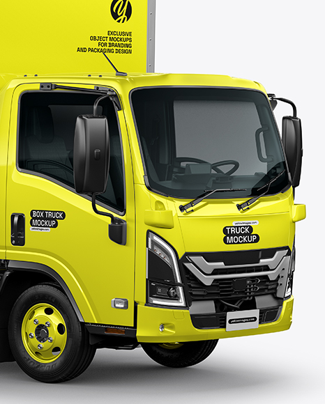 Box Truck Mockup - Half Side View
