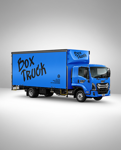 Box Truck Mockup - Half Side View