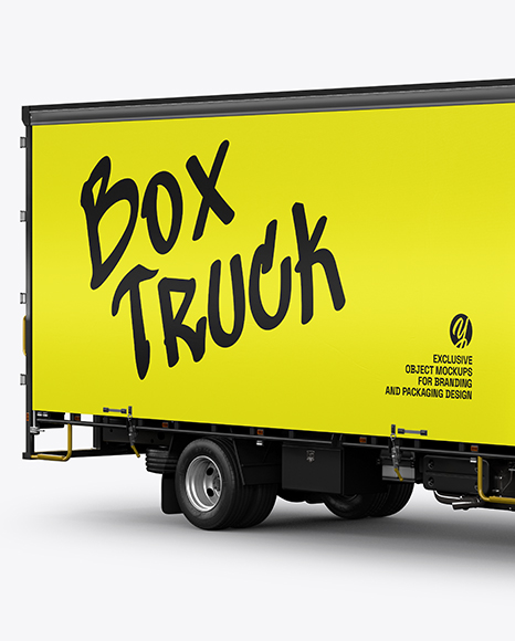 Box Truck Mockup - Half Side View