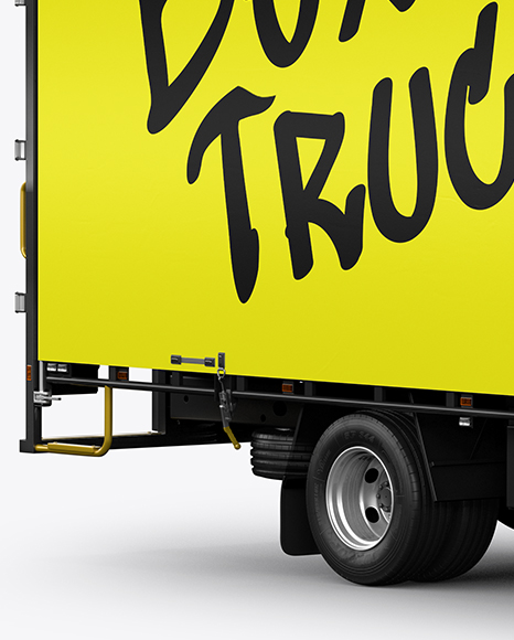 Box Truck Mockup - Half Side View