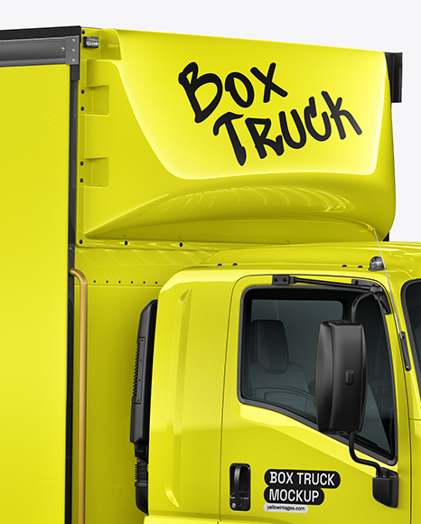 Box Truck Mockup - Half Side View