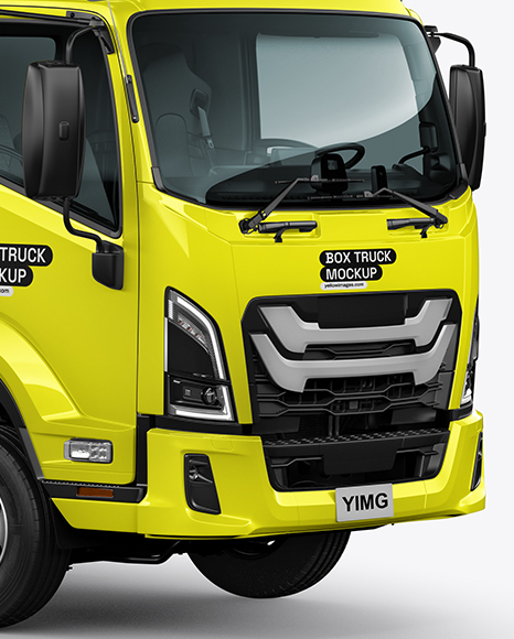 Box Truck Mockup - Half Side View