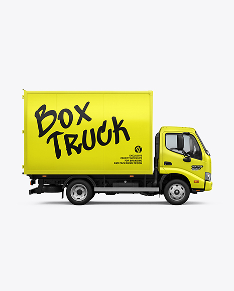 Box Truck Mockup - Side View - PSD Mockups