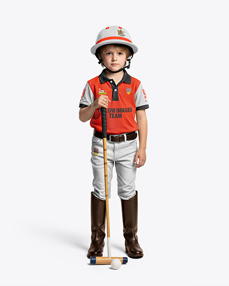 Boy Wearing Full Polo Kit Mockup - PSD Mockups