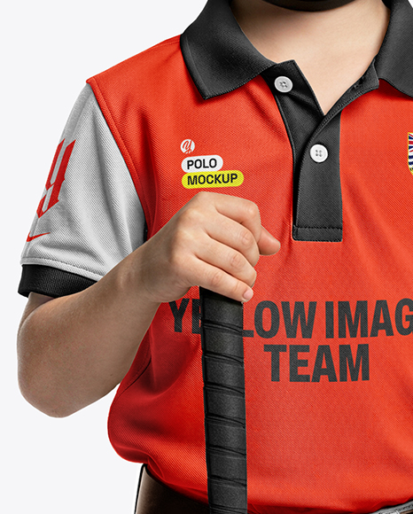 Boy Wearing Full Polo Kit Mockup