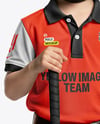 Boy Wearing Full Polo Kit Mockup
