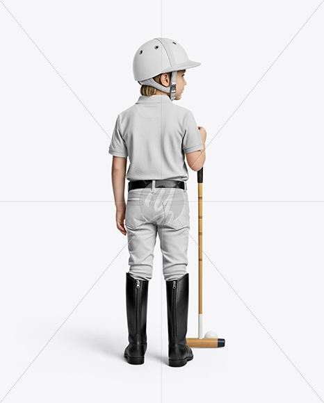 Boy Wearing Full Polo Kit Mockup