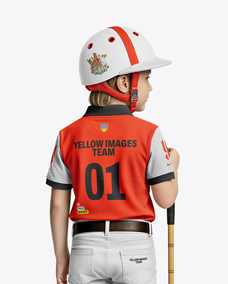 Boy Wearing Full Polo Kit Mockup