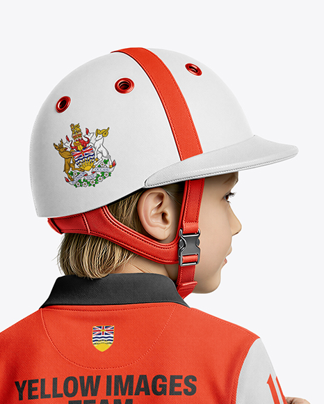 Boy Wearing Full Polo Kit Mockup