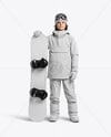 Boy Wearing Full Snowboard Kit Mockup