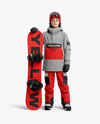 Boy Wearing Full Snowboard Kit Mockup