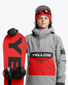 Boy Wearing Full Snowboard Kit Mockup