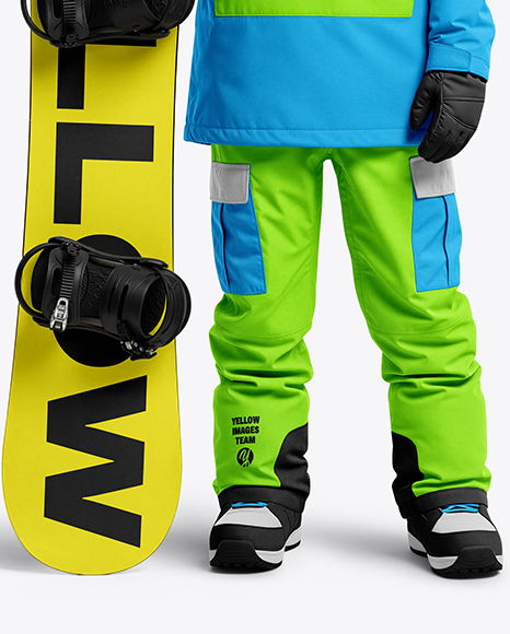 Boy Wearing Full Snowboard Kit Mockup