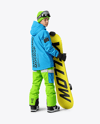 Boy Wearing Full Snowboard Kit Mockup