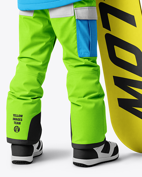 Boy Wearing Full Snowboard Kit Mockup