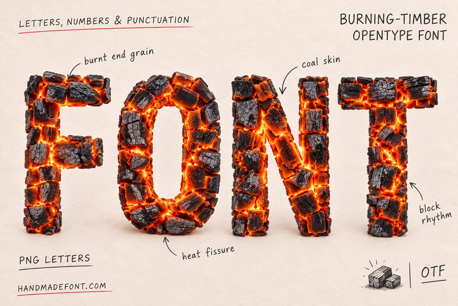 Burning Timber Font