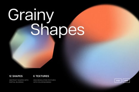 Grainy Gradient Shapes Collection - Textures