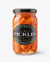 Glass Jar with Pickled Carrots Mockup