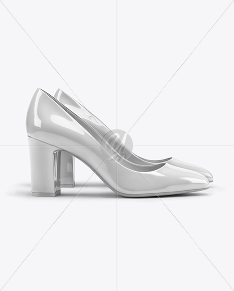 Pair of Block Heel Pumps Mockup