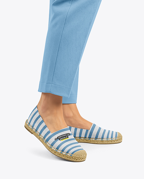 Espadrilles on Women's Legs Mockup - Trousers mockup