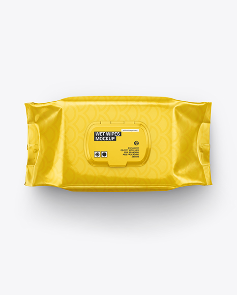 Glossy Wet Wipes Pack Mockup