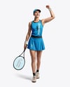 Woman Wearing Tennis Uniform Mockup