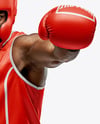 Afro-American Man Wearing Full Boxing Kit Mockup