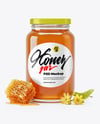 Glass Jar with Linden Honey Mockup