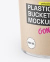 Clear Plastic Bucket with Handle Mockup