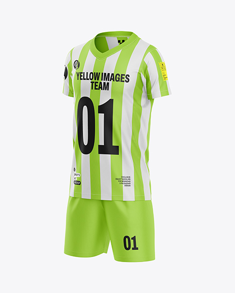 Kids V-Neck Sports Kit Mockup - Half Side View - Basketball+Kit+V-Neck+Tank+Top+Mockup+/+Half-Turned+View
