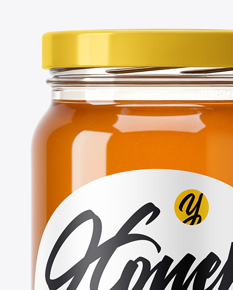 Clear Glass Jar with Heather Honey Mockup