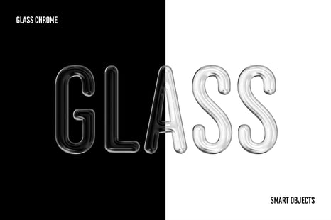 Glass Chrome Text & Logo Effect - Chrome effect