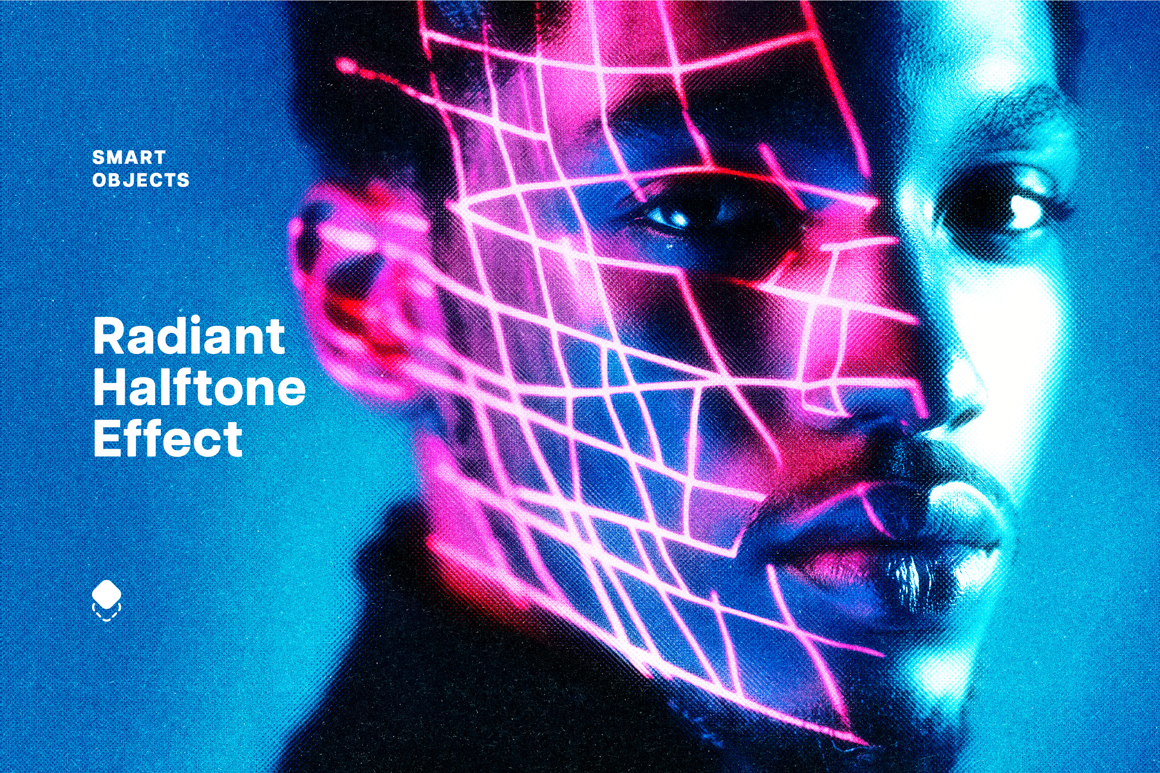 Radiant Halftone Photo Effect