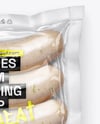 Transparent Clear Plastic Flow-Pack with Sausages Mockup