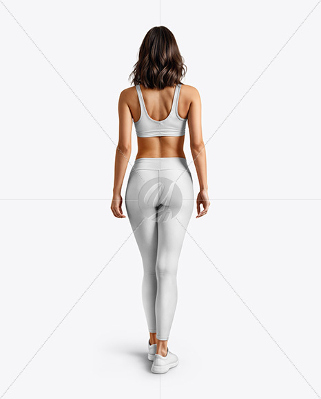 Woman Wearing a Crop Top and Leggings Mockup