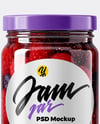 Glass Jar with Mixed Berries Preserves Mockup