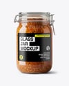 Clear Glass Jar with Meat Ragu Mockup