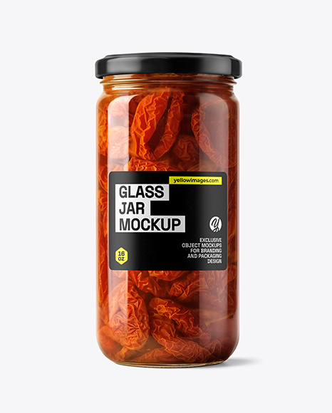 Glass Jar with Sun Dried Tomatoes Mockup - Tomato paste mockup
