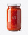 Clear Glass Jar with Pizza Sauce Mockup