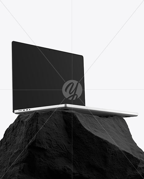 Laptop on the Stone Mockup