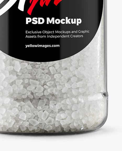 Jar with Coarse Sea Salt Mockup