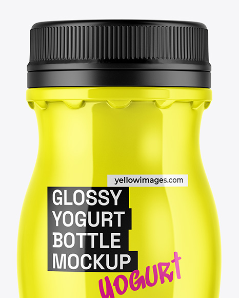 Glossy Yogurt Bottle Mockup