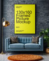 Framed Poster in a Modern Living space Mockup