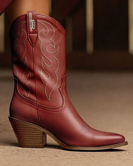 Cowboy Boots on Women's Legs Mockup