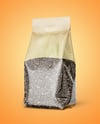 Transparent Package with Chia Seeds Mockup