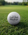 Golf Ball on Green Grass Mockup