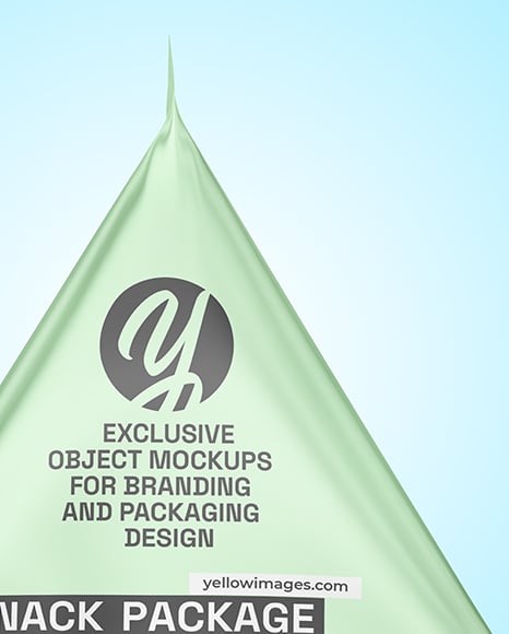 Matte Metallic Triangular Package Mockup